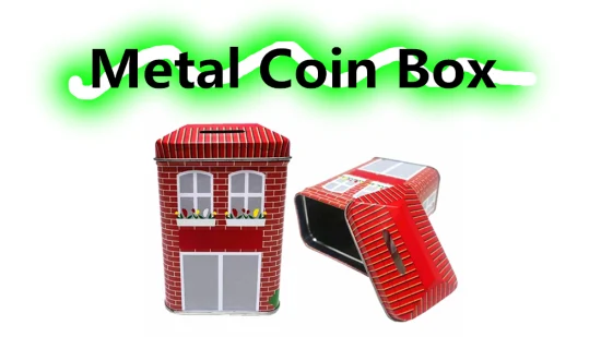 Factory Custom House Shaped Weißblechbox Metalldose Münzbank Geldspardose für Kinder