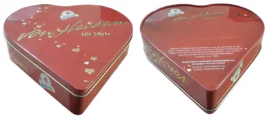 Herzförmige Schachtel aus kundenspezifischem Metall für Süßigkeiten, Lebensmittelqualität, Verpackung, Schokoladendose